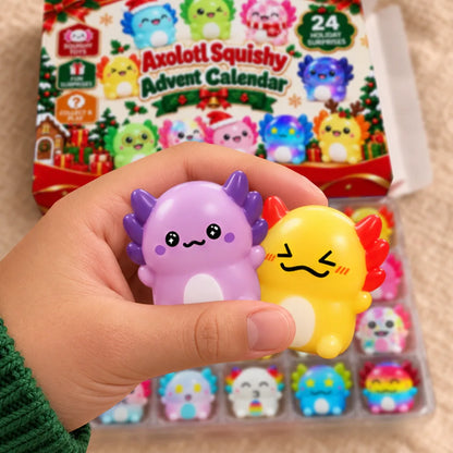 Squishy Axolotl Gift For Kids - Festive Christmas Countdown Advent Calendar