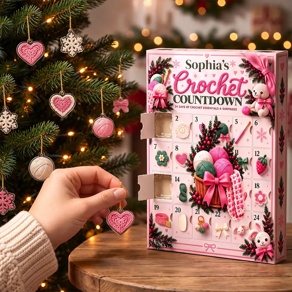 Custom Name Crocheting Lover Charms - Personalized Christmas Countdown Advent Calendar