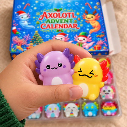 Squishy Axolotl Gift For Kids - Winter Christmas Countdown Advent Calendar