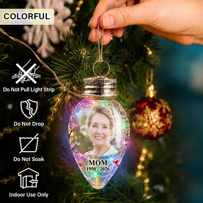 Memorial Gift For Mom Dad Family - Personalized Custom Photo I'm Always With You Chili Bulb LED Light
