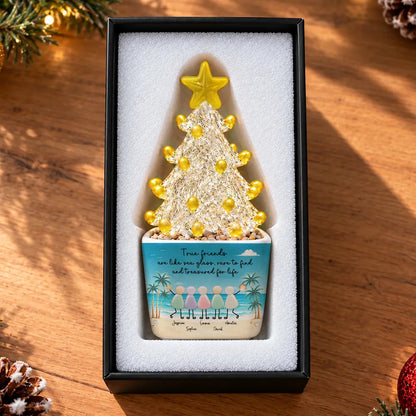 Friendship Gift For Woman, True Friend, Bestie, BFF - Personalized Faux Sea Glass, Rare To Find Stained Glass Christmas Tree