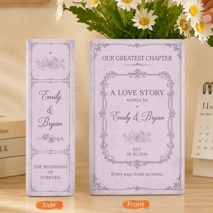 Our Greatest Chapter Couple - Personalized Ceramic Book Vase