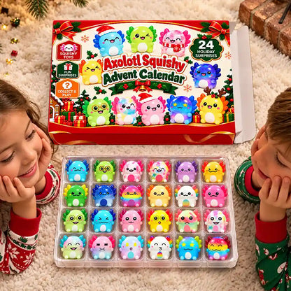 Squishy Axolotl Gift For Kids - Festive Christmas Countdown Advent Calendar