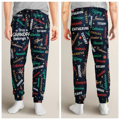 Christmas Gift For Grandpa Papa - Personalized Grandkids Name Pajama Pants