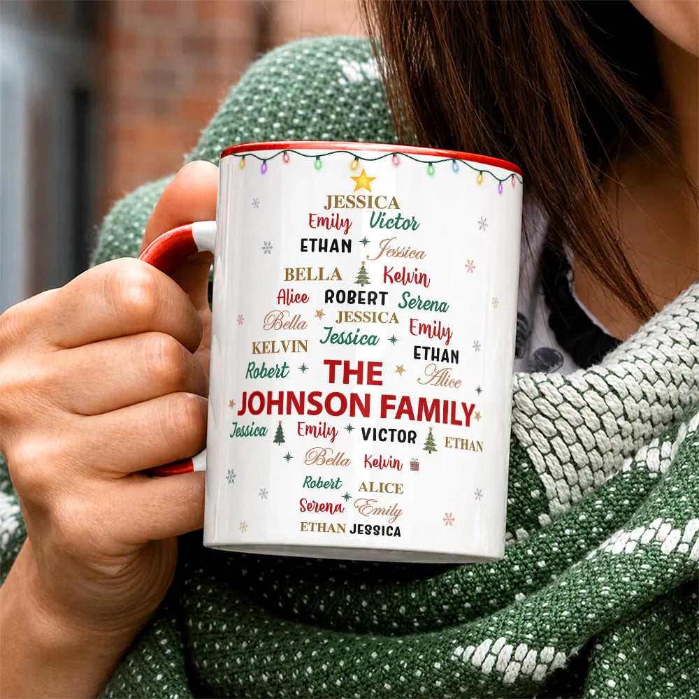 Custom Family Names Christmas - Personalized Accent Mug