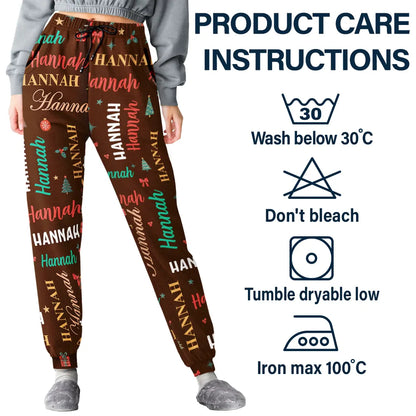 Matching Christmas Gift For Family - Personalized Member Names Holiday Pajama Pants