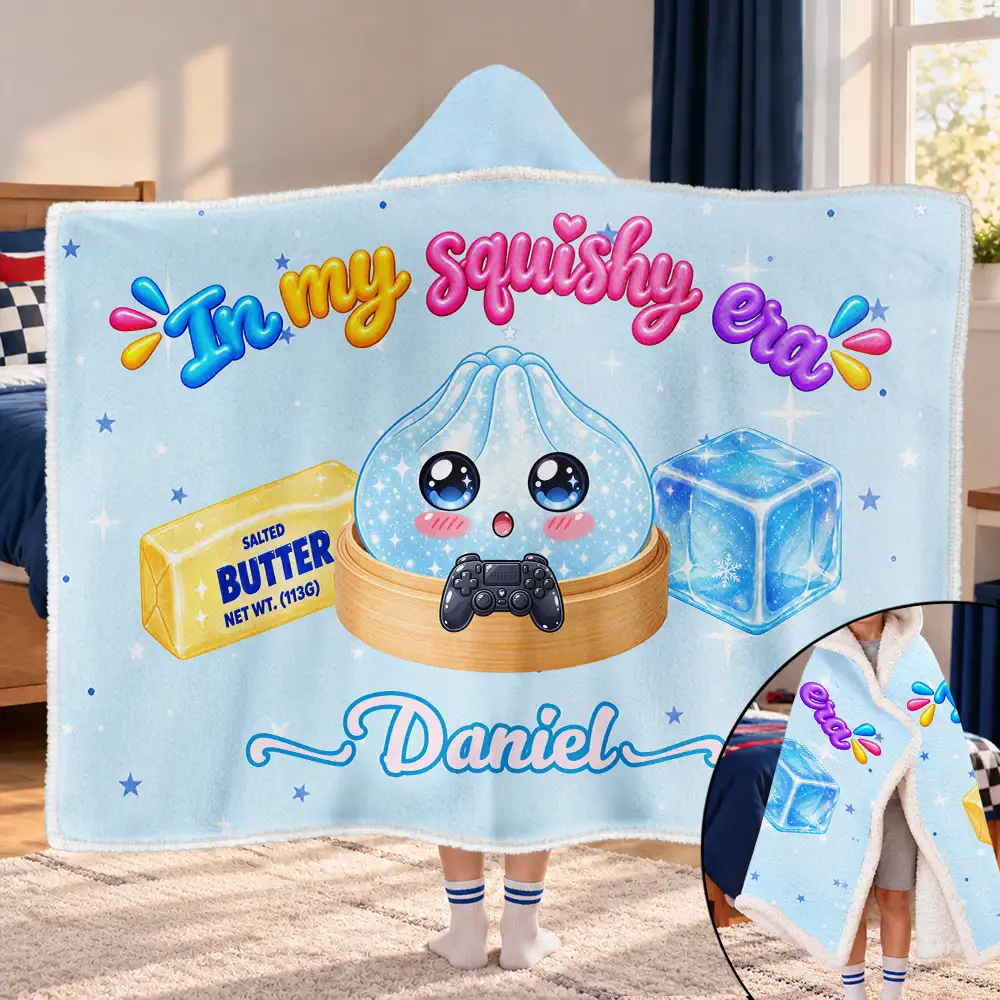 Christmas Gift For Girls Squishy Lover - Personalized Name The Year Of Squishy Hunting Wearable Hooded Blanket