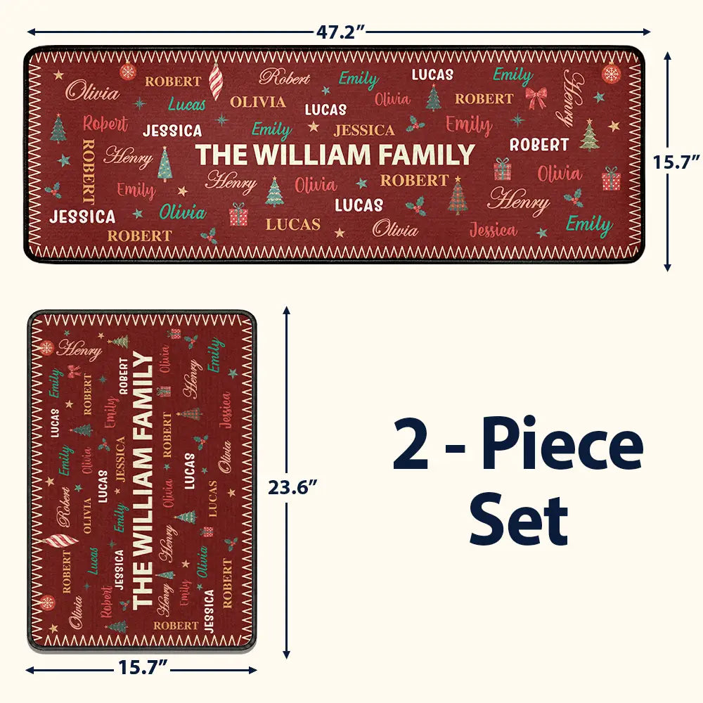 Custom Family Names Christmas - Personalized Runner Rug