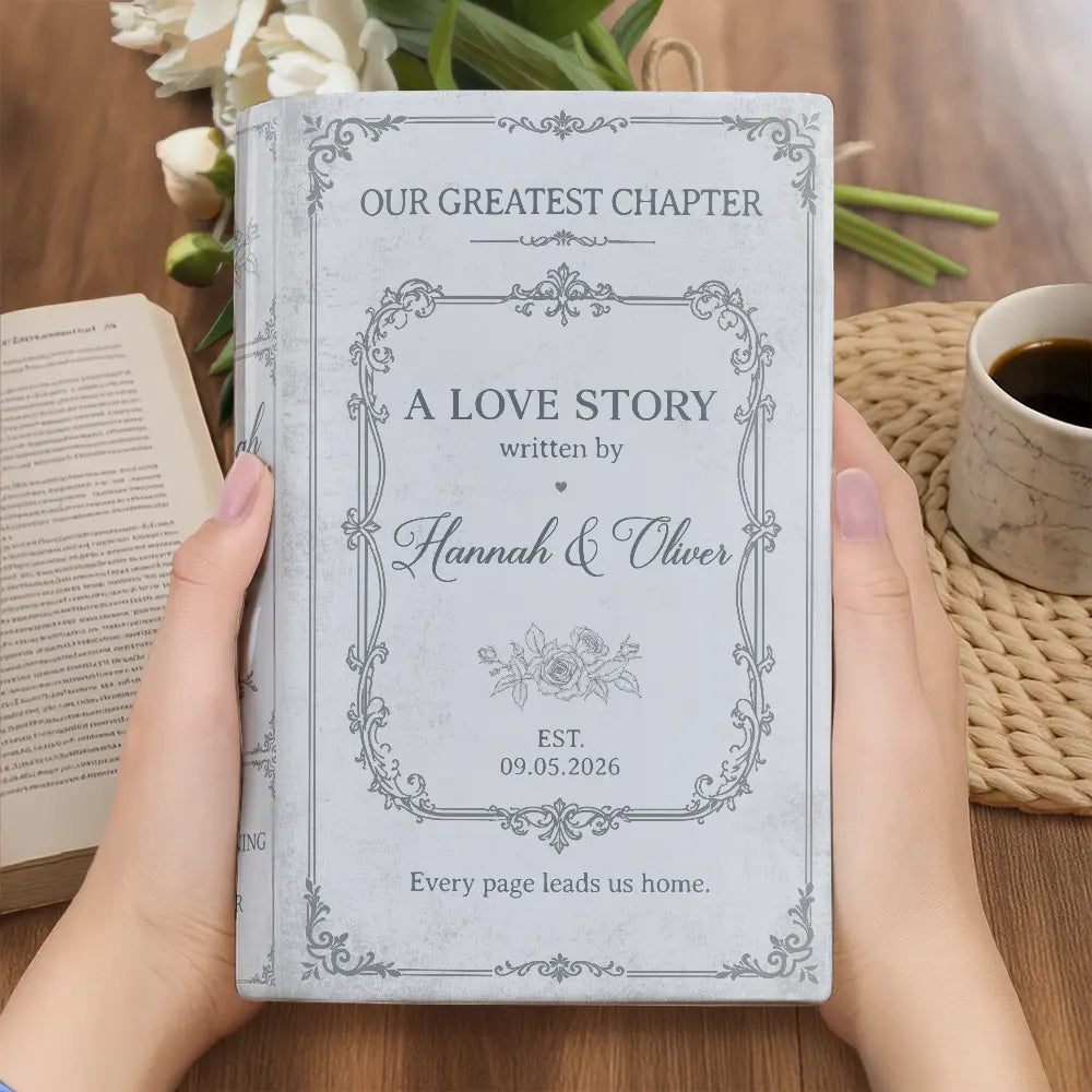 Our Greatest Chapter Couple - Personalized Ceramic Book Vase