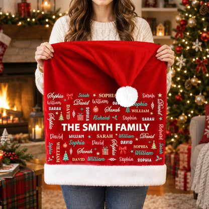 Christmas Table Decor Gift For Family - Personalized Member Names Chair Cover