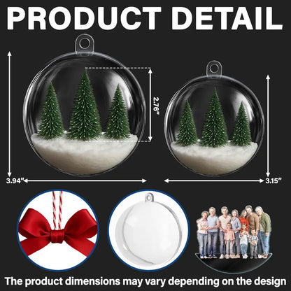 Custom Photo Family Is The Greatest Gift - Personalized 3D Acrylic Ball Ornament
