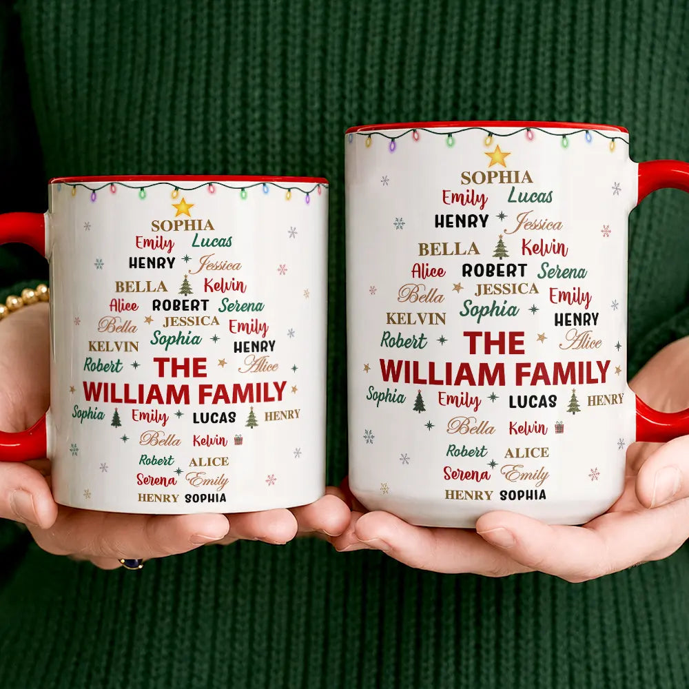 Custom Family Names Christmas - Personalized Accent Mug