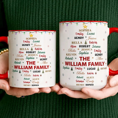 Custom Family Names Christmas - Personalized Accent Mug
