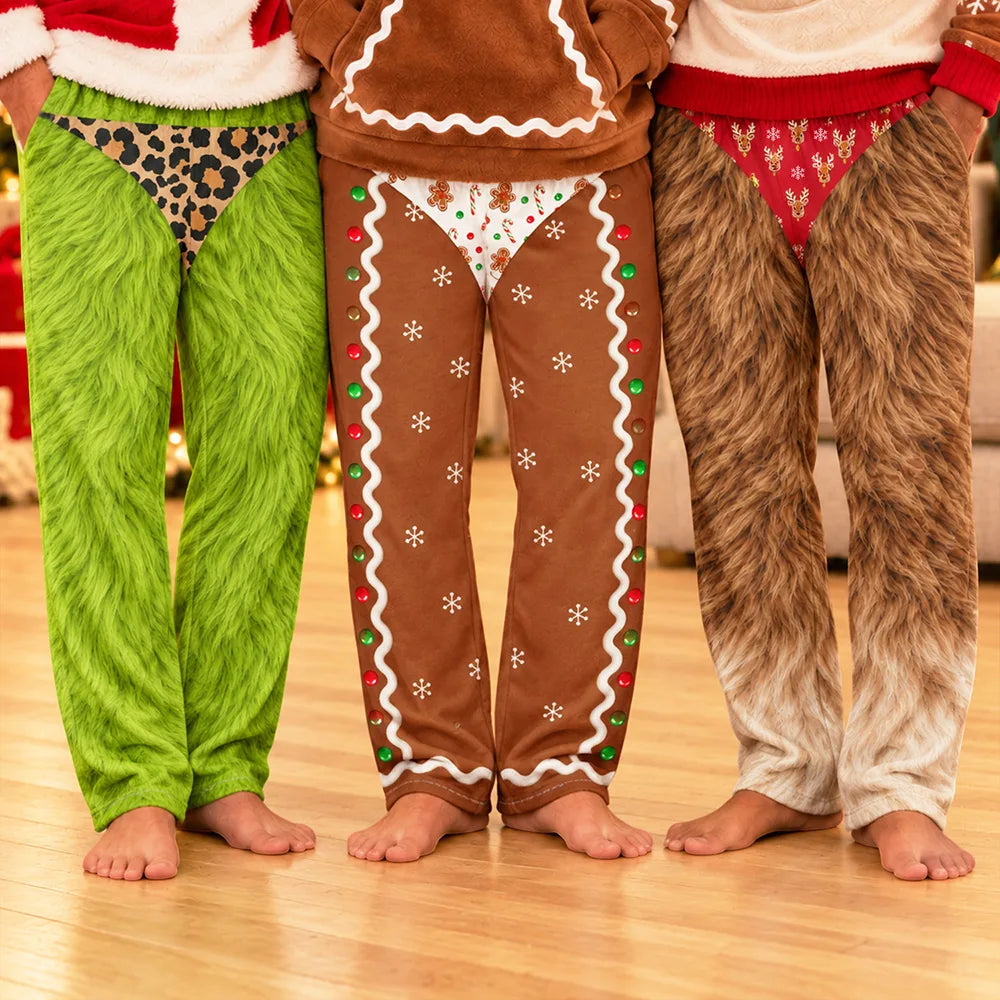 Funny Gag Gift For Husband Dad Brother - Personalized Christmas Character Costume Pajama Pants