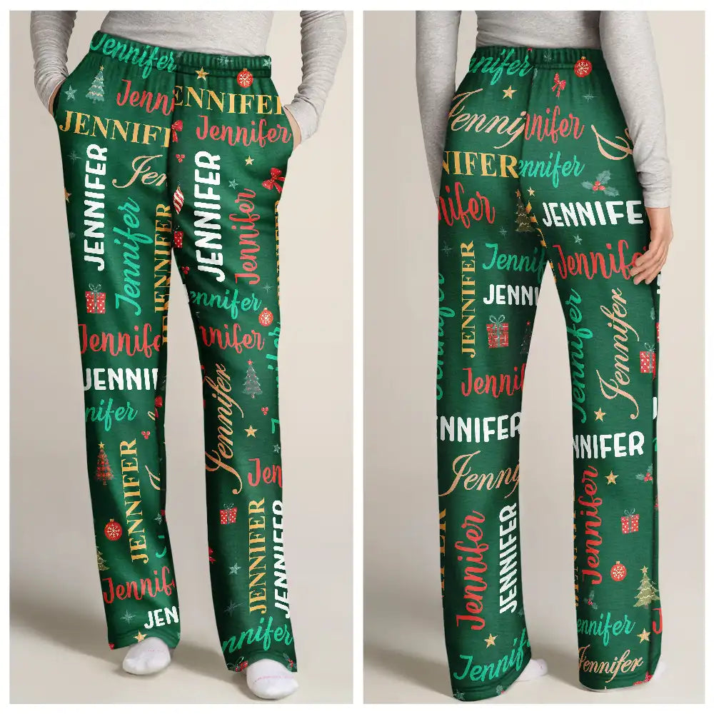 Matching Christmas Gift For Family - Personalized Member Names Holiday Pajama Pants
