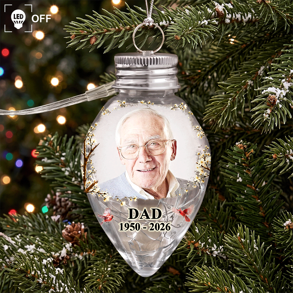 Memorial Gift For Mom Dad Family - Personalized Custom Photo I'm Always With You Chili Bulb LED Light