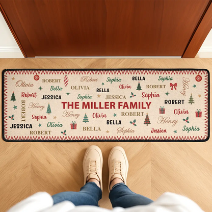 Custom Family Names Christmas - Personalized Runner Rug