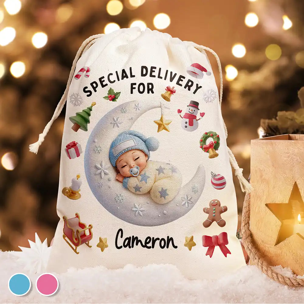 Special Delivery For Baby First Christmas - Personalized Favor Bag