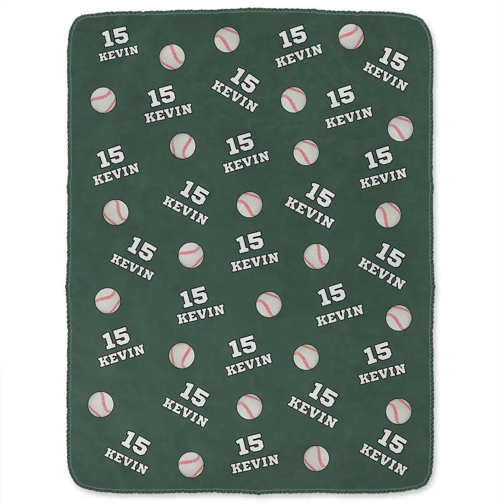 Sports Gift For Kids - Personalized American Football Baseball Soccer Fleece Blanket, Sherpa Blanket
