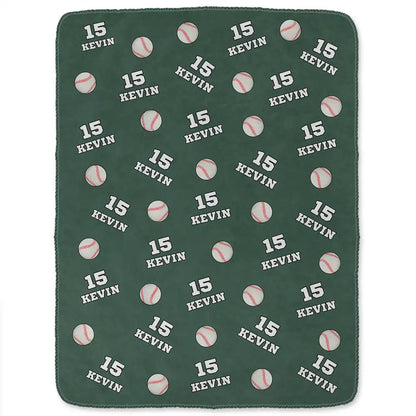 Sports Gift For Kids - Personalized American Football Baseball Soccer Fleece Blanket, Sherpa Blanket