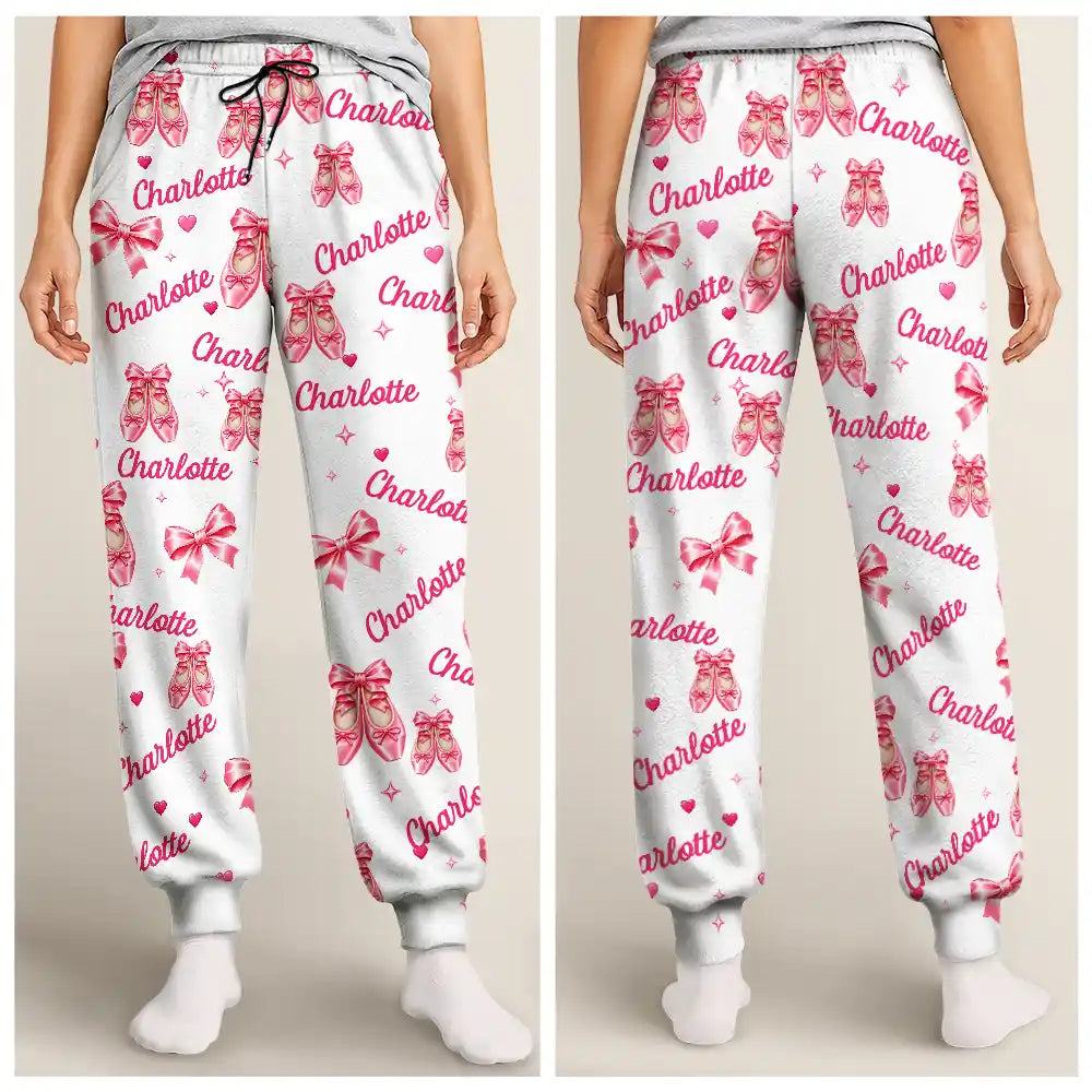 Ballet Gift For Teen Girls - Personalized Coquette Bow Pajama Pants