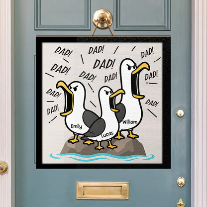 Funny Screaming Seagull - Personalized Custom Shaped Wood Sign