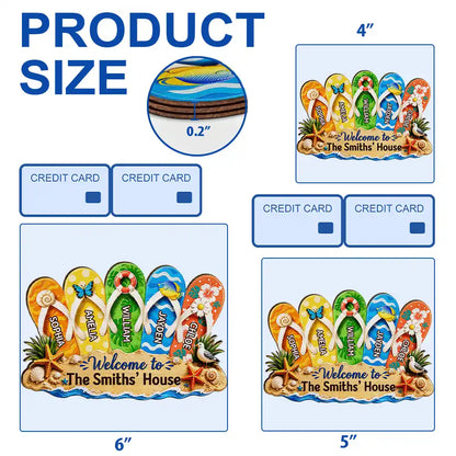 Summer Vibe Welcome To Our Family - Personalized Custom Shaped Wood Sign