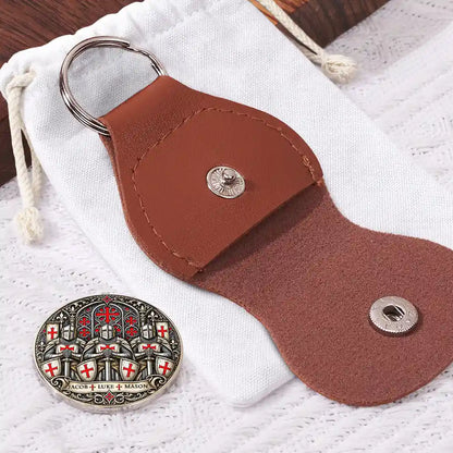 Gift For Brother - Personalized Never Battle Alone Leather Pocket Hug