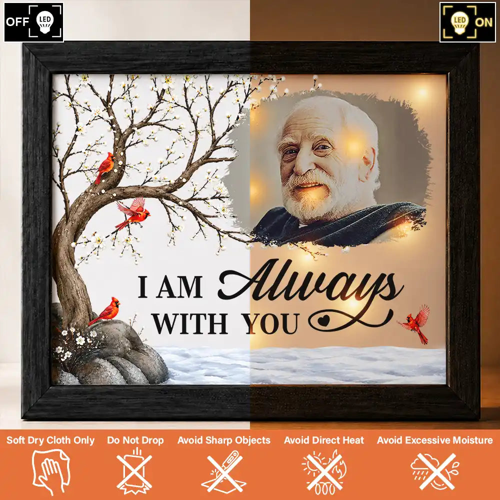 Custom Photo Memorial I'm Always With You - Personalized LED Light Shadow Box