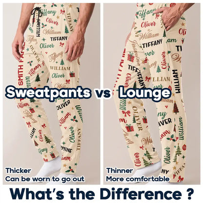 Matching Christmas Gift For Family - Personalized Names Holiday Pajama Pants