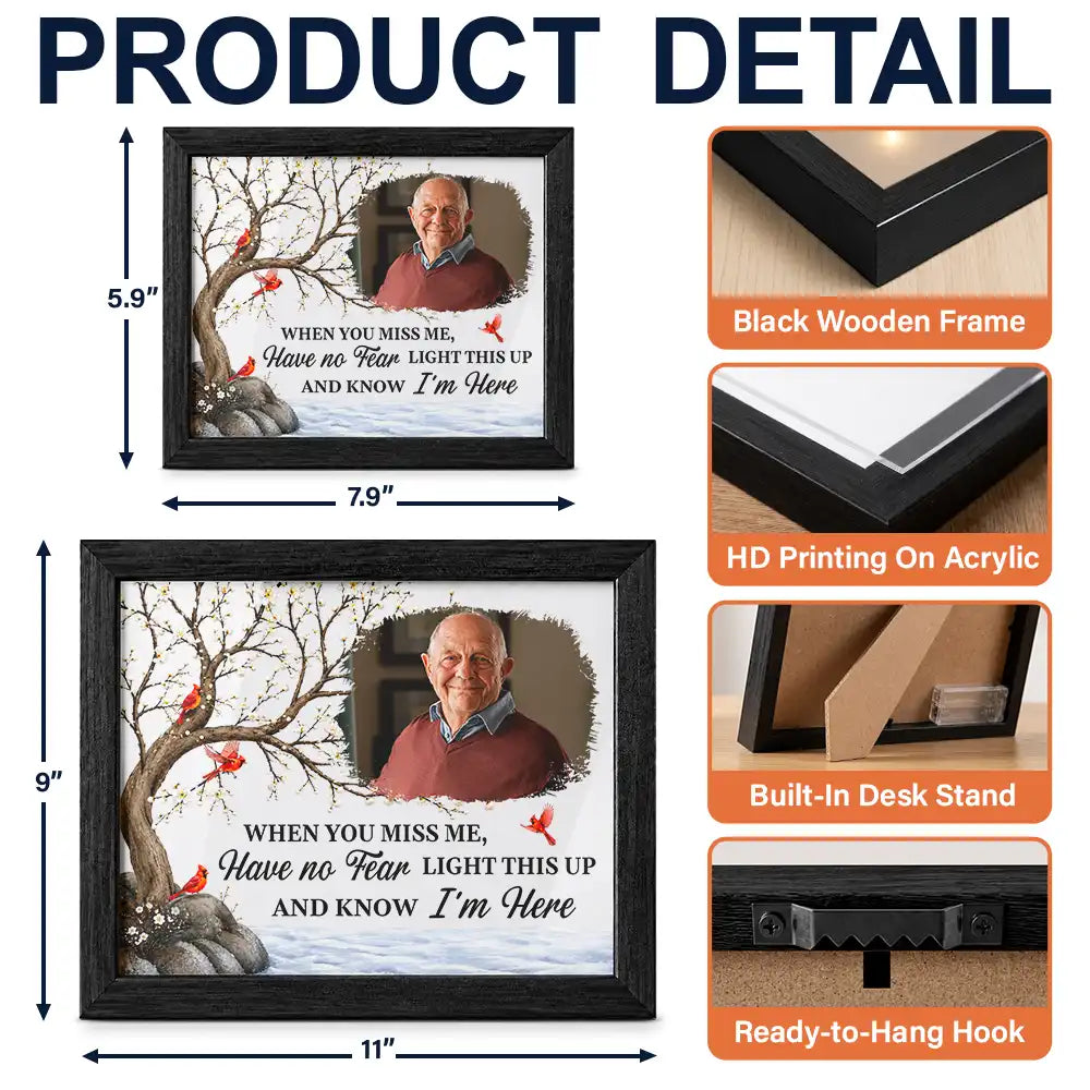 Custom Photo Memorial I'm Always With You - Personalized LED Light Shadow Box