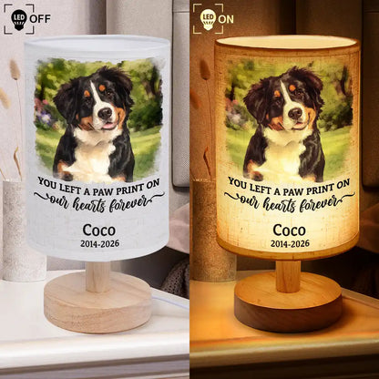 Custom Photo Watercolor Painting Memorial Dog Cat Forever Loved - Personalized Fabric Lamp
