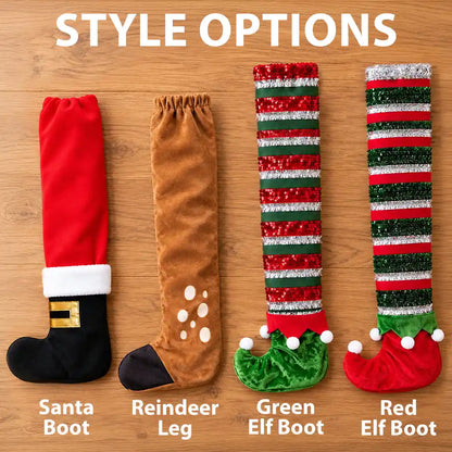 Christmas Home Decor, Dining Room Gift For Family - Santa, Reindeer, Elf Boot Furniture Leg Cover