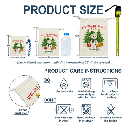 Special Delivery For Christmas Snowman - Personalized Favor Bag
