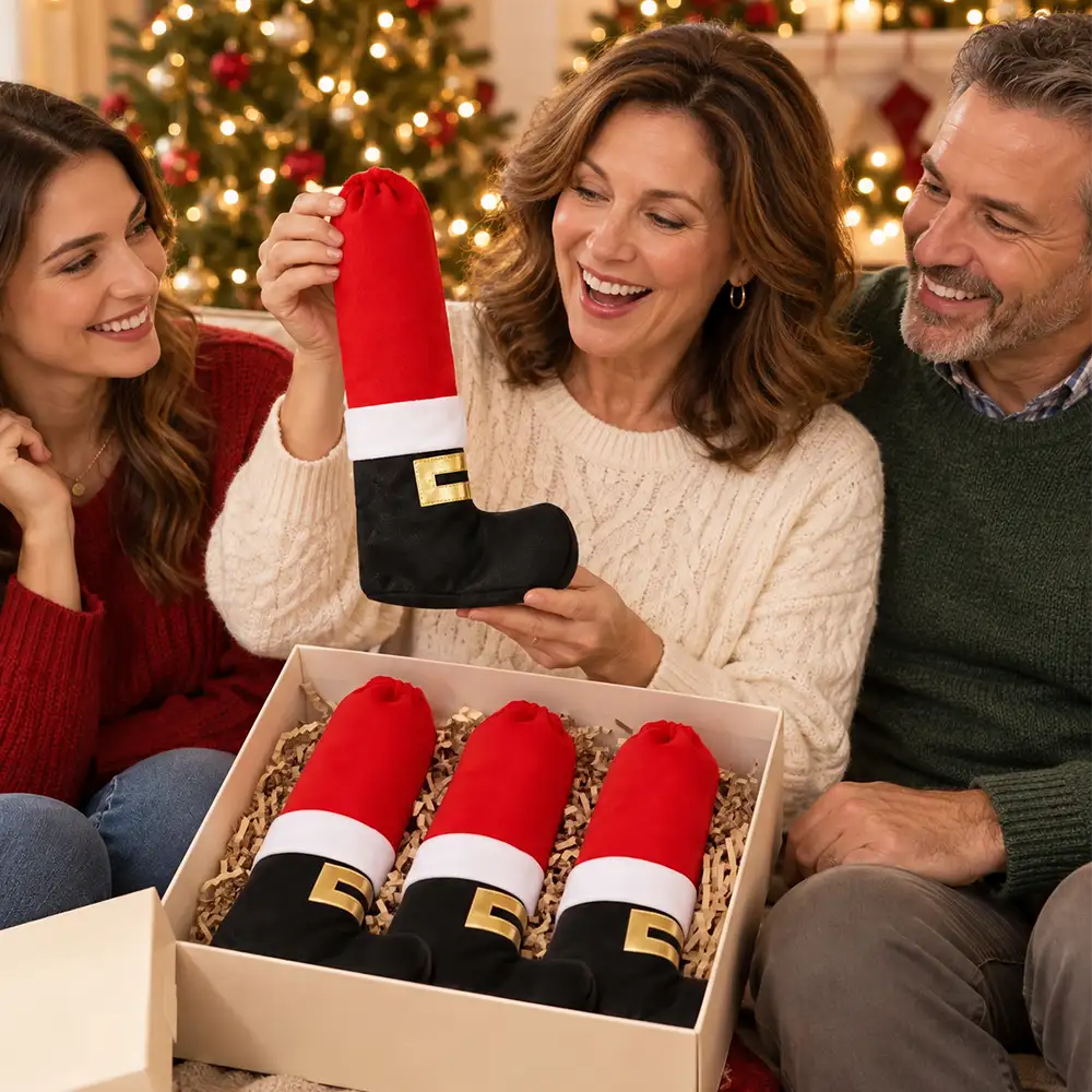 Christmas Home Decor, Dining Room Gift For Family - Santa, Reindeer, Elf Boot Furniture Leg Cover