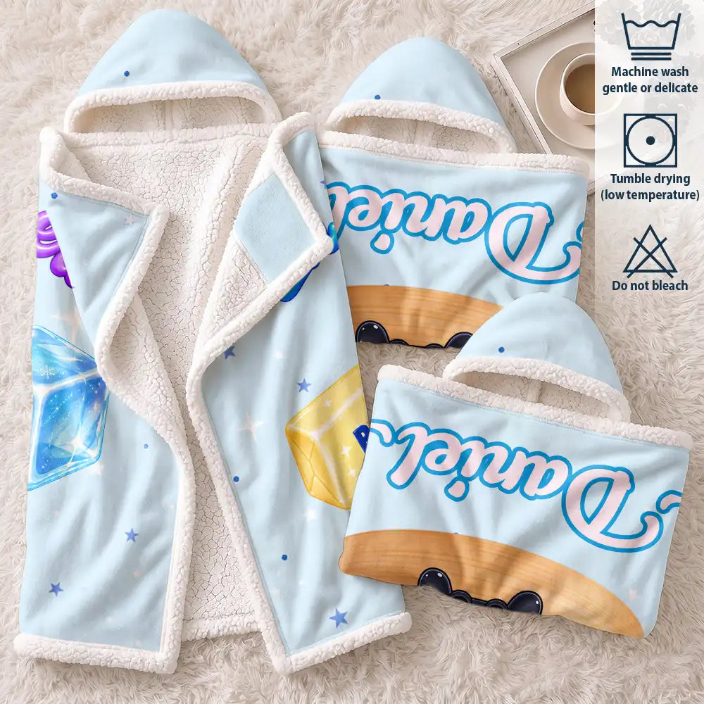 Christmas Gift For Girls Squishy Lover - Personalized Name The Year Of Squishy Hunting Wearable Hooded Blanket