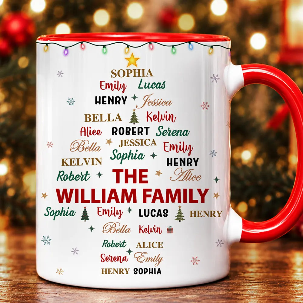Custom Family Names Christmas - Personalized Accent Mug