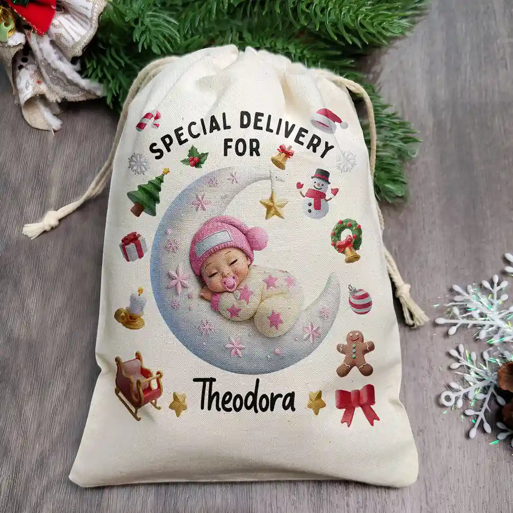 Special Delivery For Baby First Christmas - Personalized Favor Bag