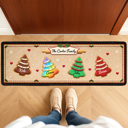 Custom Family Christmas Cookie - Personalized Runner Rug
