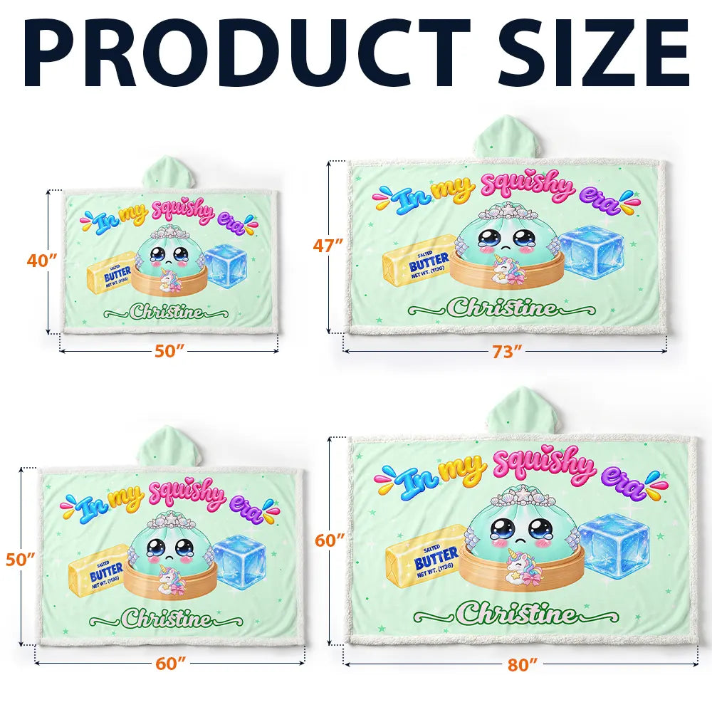Christmas Gift For Girls Squishy Lover - Personalized Name The Year Of Squishy Hunting Wearable Hooded Blanket