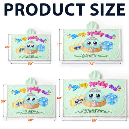 Christmas Gift For Girls Squishy Lover - Personalized Name The Year Of Squishy Hunting Wearable Hooded Blanket