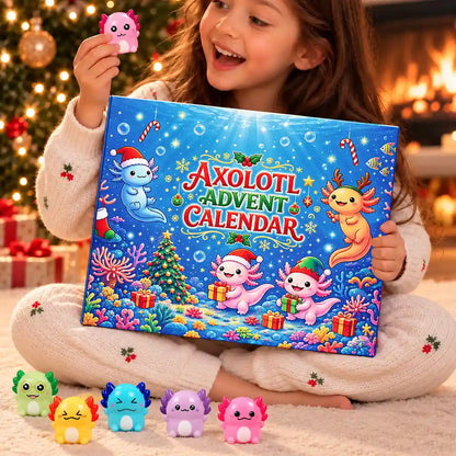 Squishy Axolotl Gift For Kids - Winter Christmas Countdown Advent Calendar