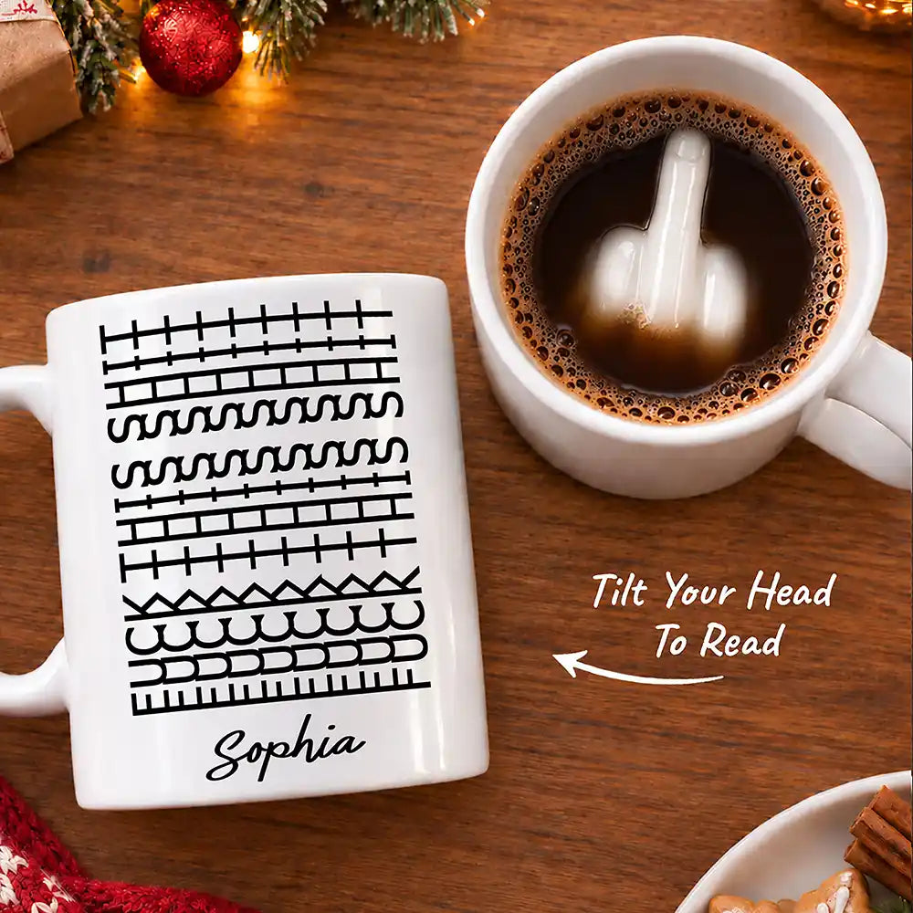 Hidden Message Mentally Off The Clock For Coworkers, Best Friends Christmas, White Elephant Gag Gifts - Personalized Mug