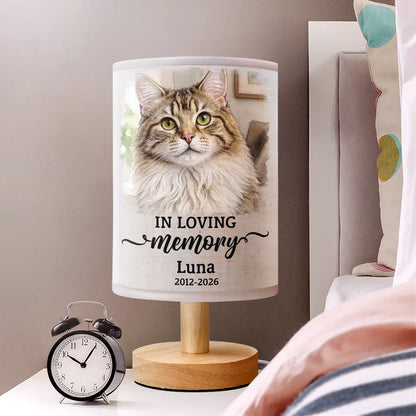 Custom Photo Watercolor Painting Memorial Dog Cat Forever Loved - Personalized Fabric Lamp