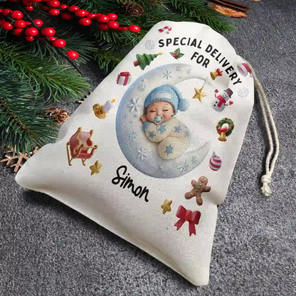 Special Delivery For Baby First Christmas - Personalized Favor Bag