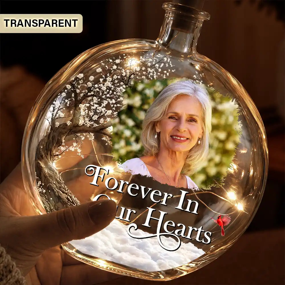 Custom Photo I'm Always With You Memorial Gift - Personalized Round Flat Bottle Light