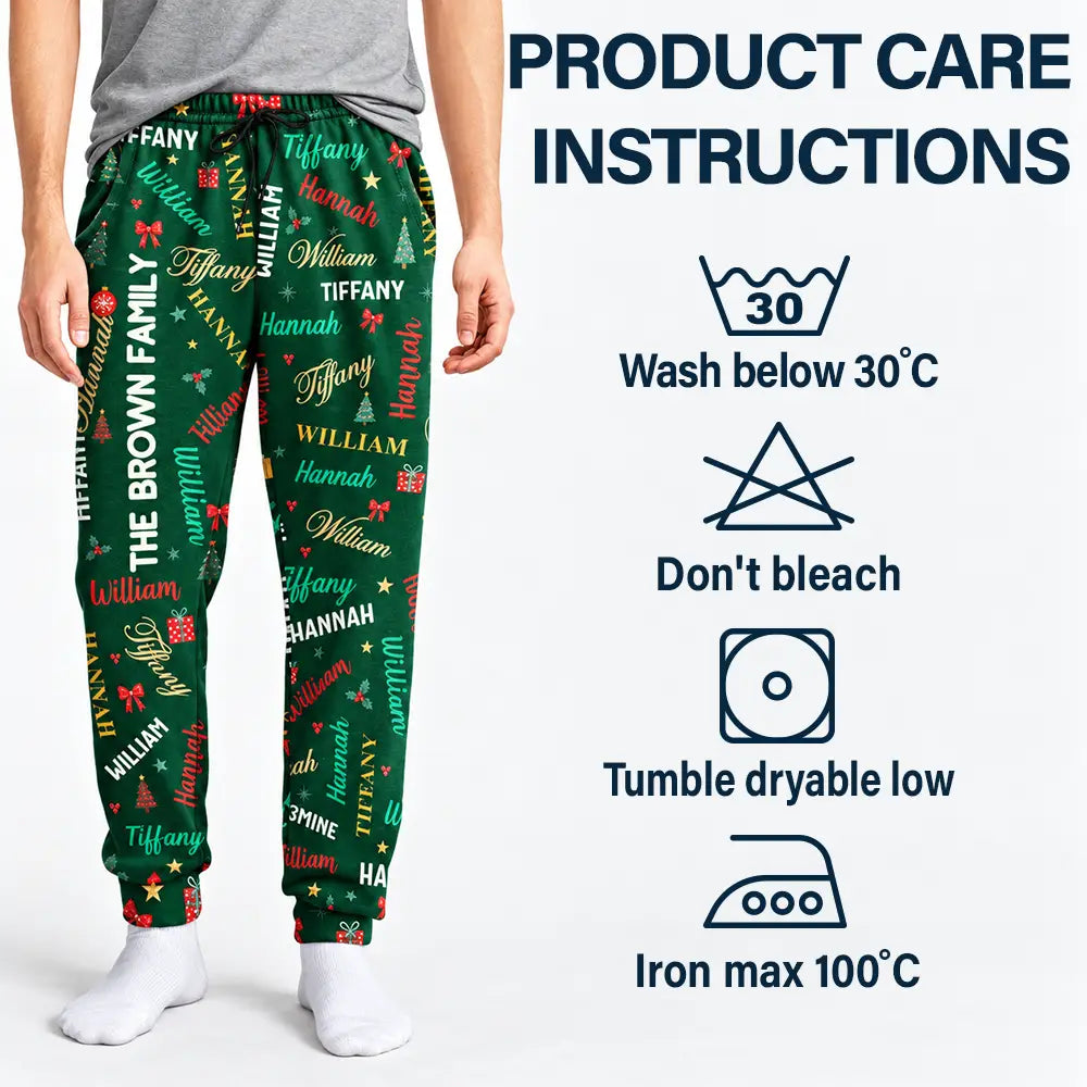 Matching Christmas Gift For Family - Personalized Names Holiday Pajama Pants