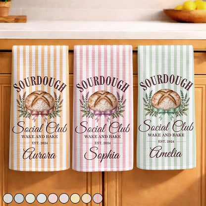 Sourdough Social Club Wake And Bake - Personalized Kitchen Towel