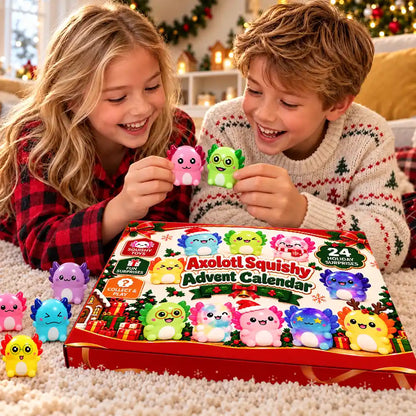 Squishy Axolotl Gift For Kids - Festive Christmas Countdown Advent Calendar
