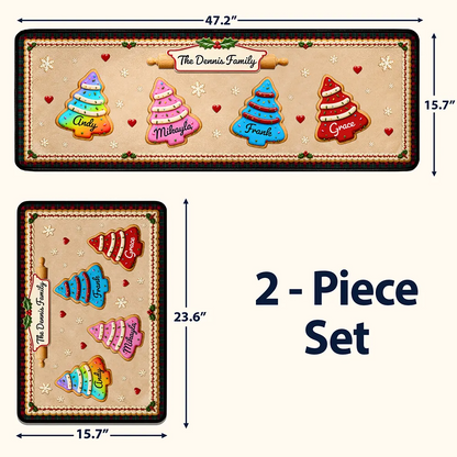 Custom Family Christmas Cookie - Personalized Runner Rug